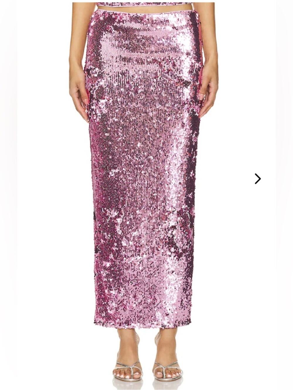NWT Lovers + Friends X Bridget Lilian skirt pink sequin maxi sz M